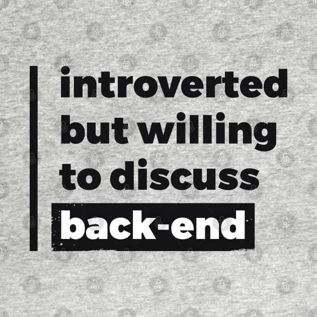 Introverted but willing to discuss back-end (Pure Black Design) by Optimix